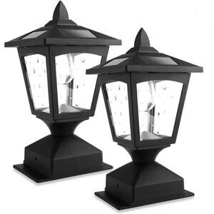 Greluna Solar Post Lights Outdoor, Solar Lamp Post Cap Lights, Pack of 2
